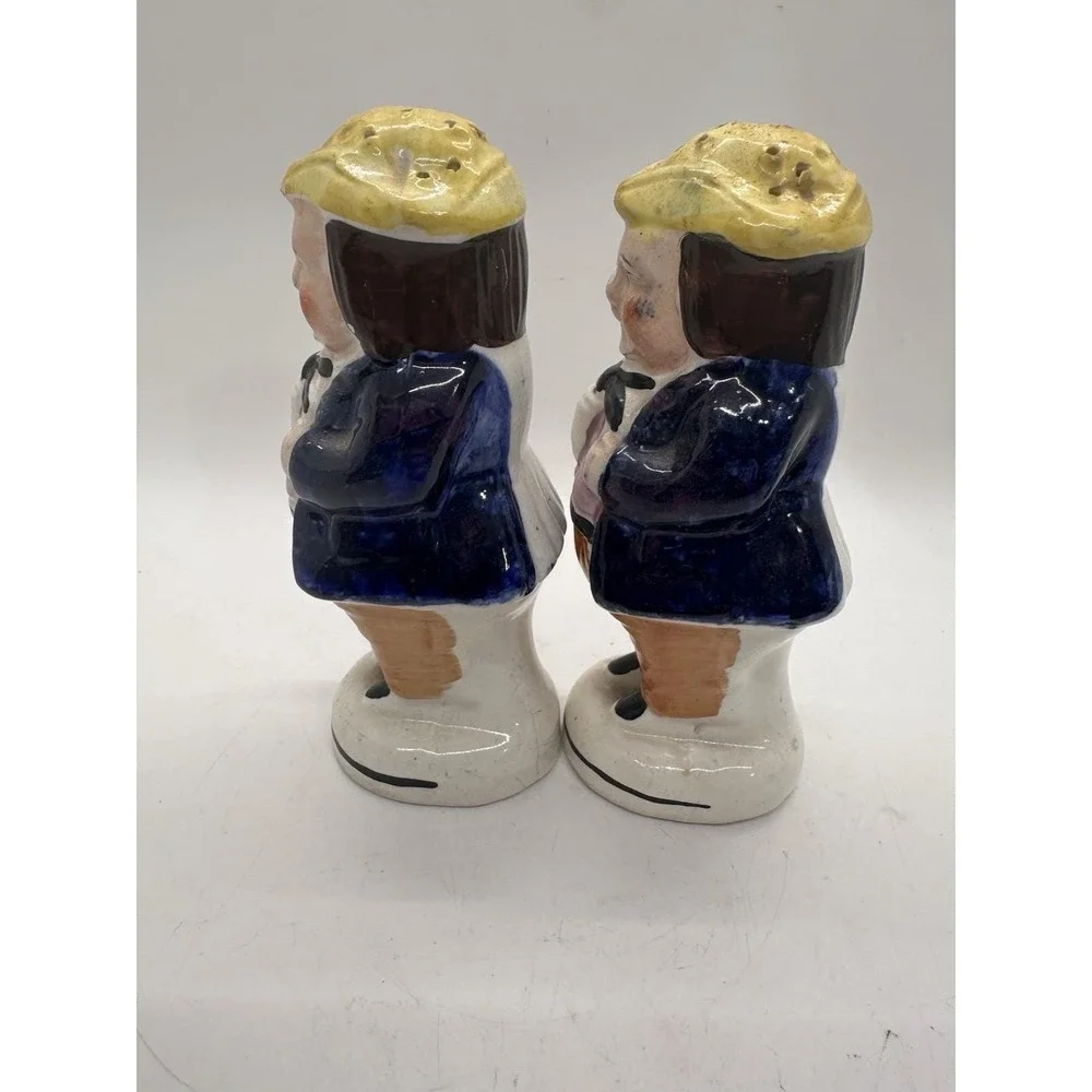 Vintage Staffordshire Style Figural Toby Salt & Pepper Shakers Pair‎